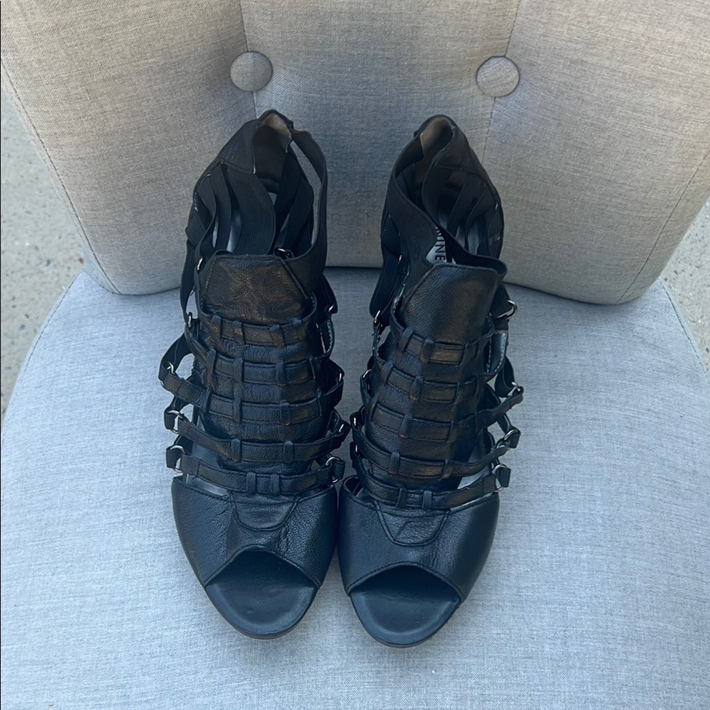 Nine West Black High Heel Cage Heels